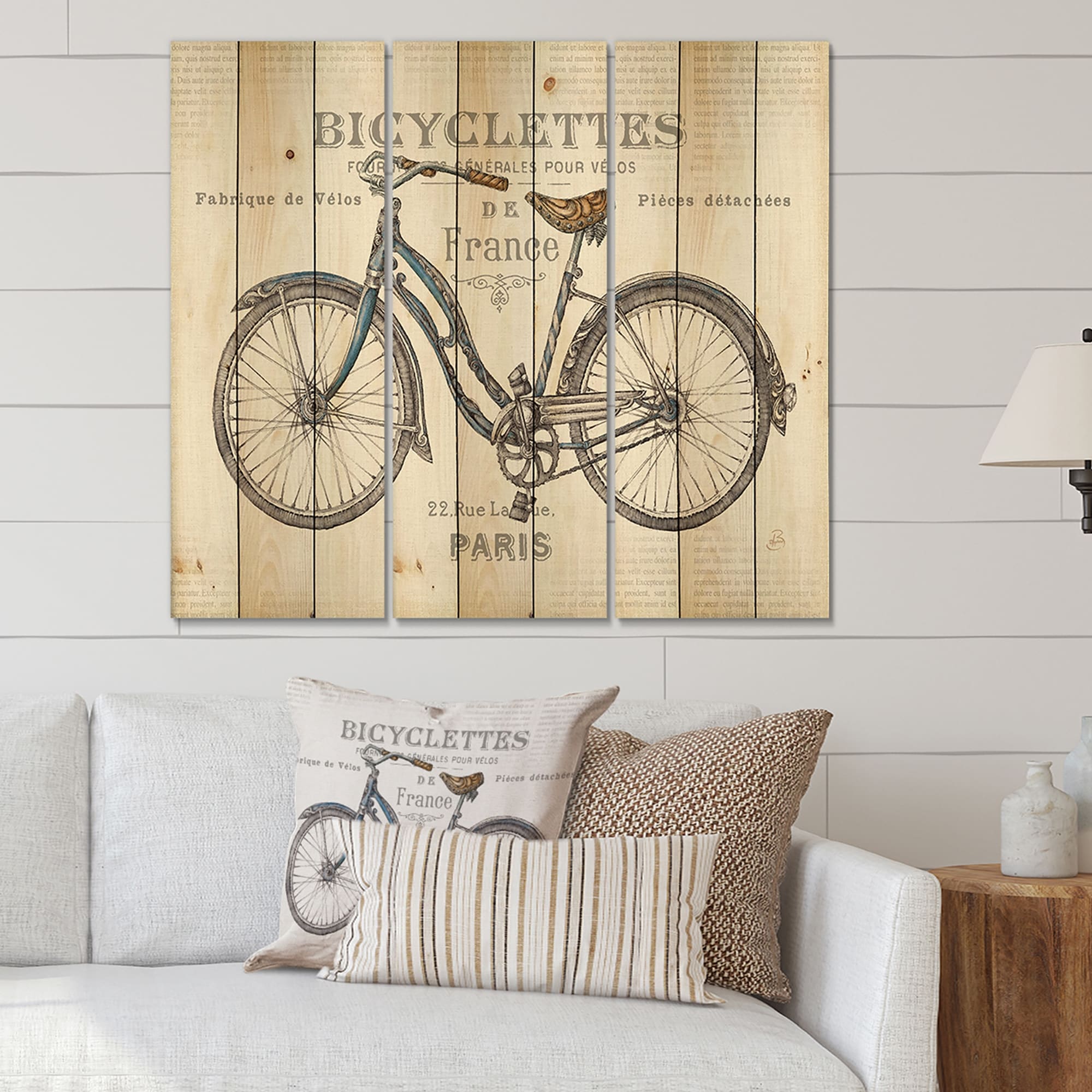 Designart 'Paris France Bicycles' Vintage Transportation-image