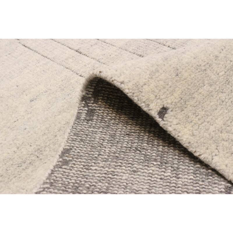 ECARPETGALLERY Hand-knotted Tangier Light Grey Wool Rug - 5'0 x 7'11
