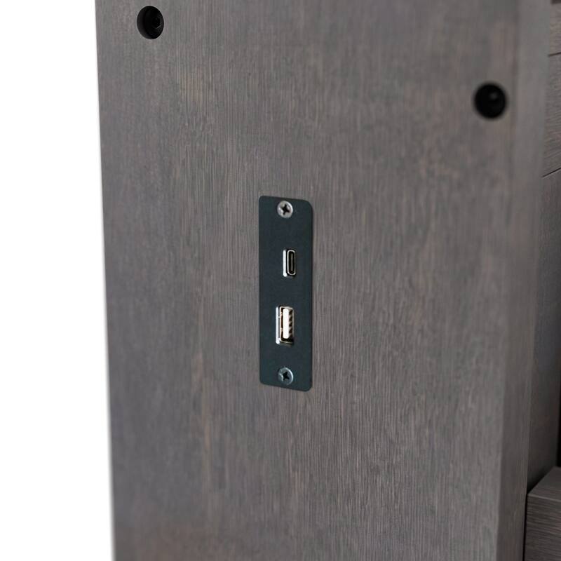 Furniture of America Maurice Grey Twin Rubberwood Captain Bed with Trundle and USB Port