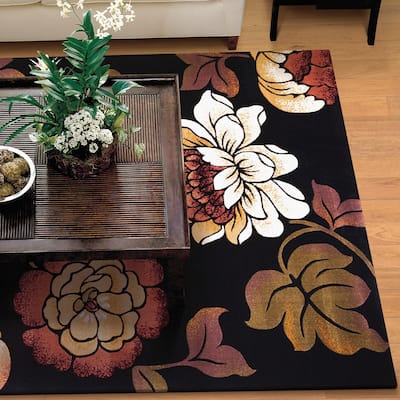 Copper Grove Korneuberg Black Floral Area Rug