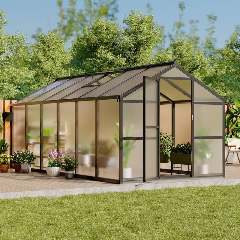 8x12 Ft Greenhouse for Outdoors,Large Walk-in Greenhouse