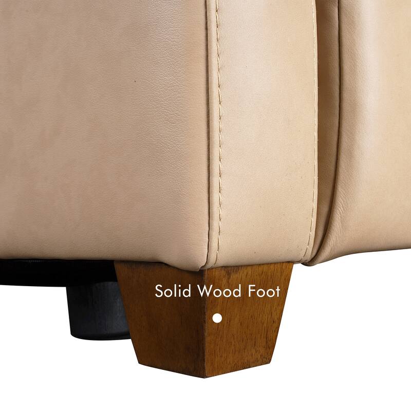 Genuine Leather Recliner Sofa 33" Triple-Motor Power Zero-Wall Reclining Couch with USB&USB-C Port