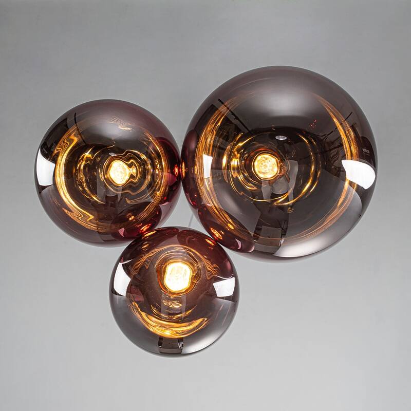 Modern 3-Light Dimmable LED Glass Globe Bubble Cluster Chandelier