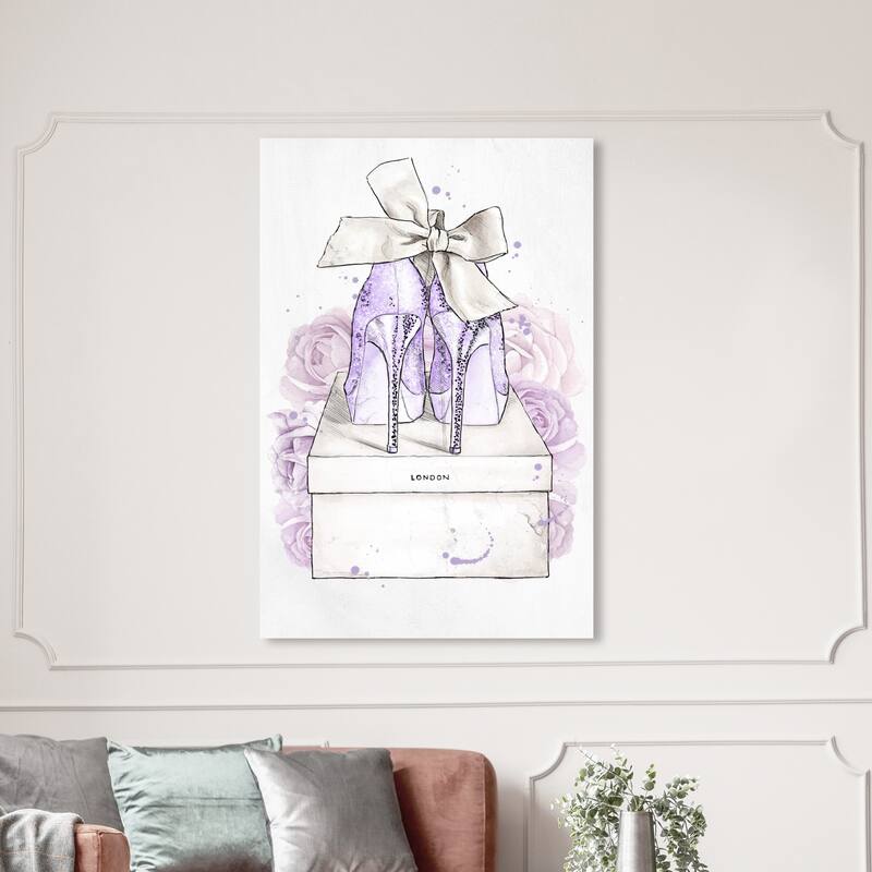 Wynwood Studio Fashion and Glam Lavender and White Romantic Pair Purple and Lilac Glam Wall Art Canvas Print - 54 x 36