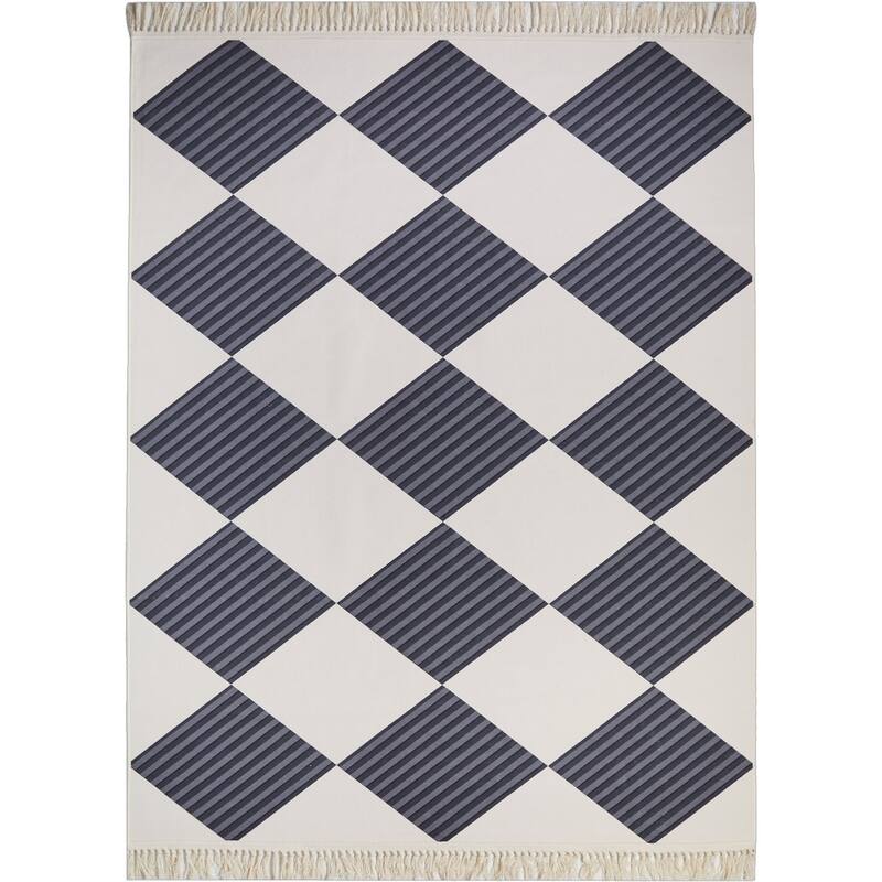 HomeRoots Geometric Modern, Contemporary Rectangle Area Rug - 3' X 5'