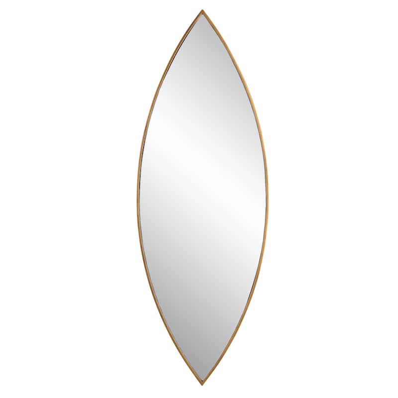 Uttermost 09915 Ellipse 14" W x 39-3/4" H Oval Framed Bathroom Mirror - Antique Golden Bronze