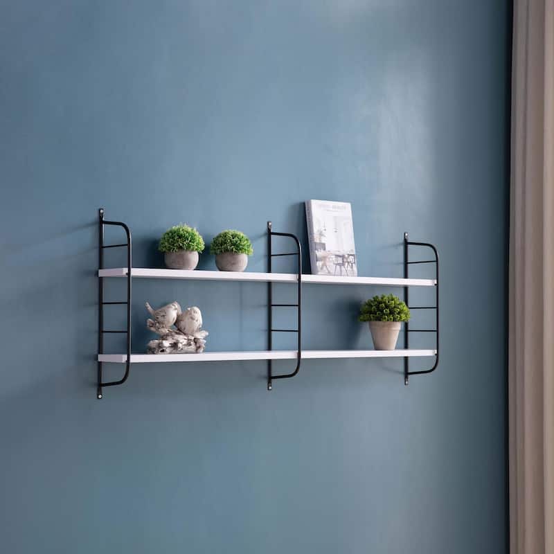 Modern Metal 2 Tier Wall Shelf