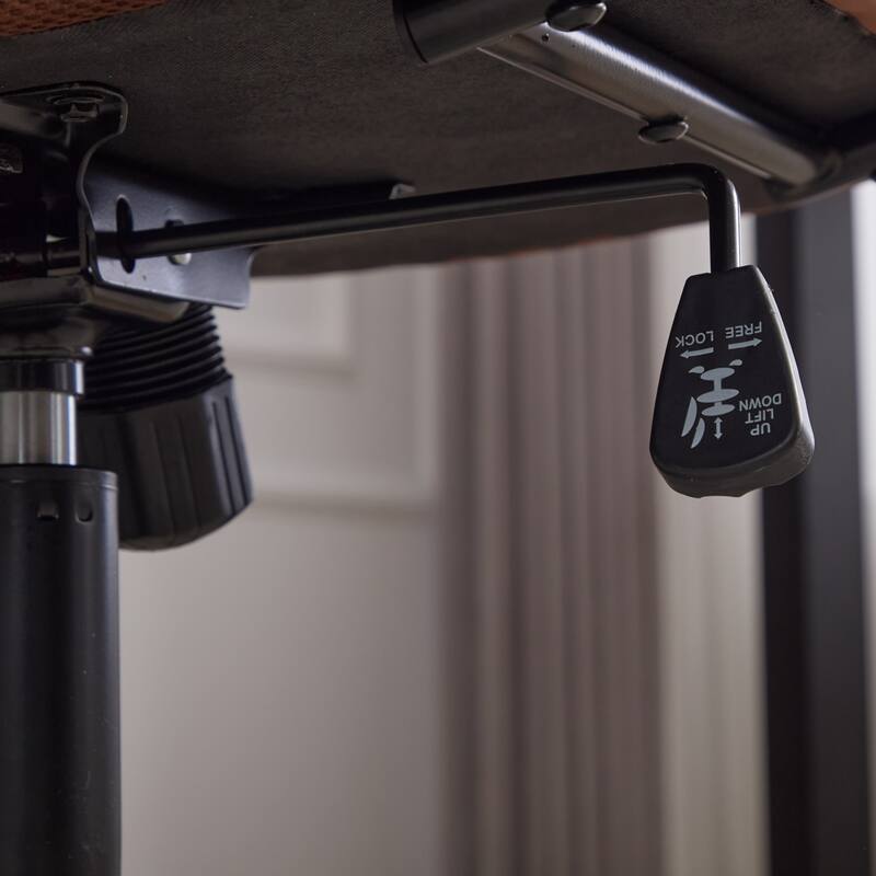 PU Leather Swivel Office Chair with Wheels, Adjustable Mid Back Home Desk Chair, Computer Rolling Chair with Padded Armrest