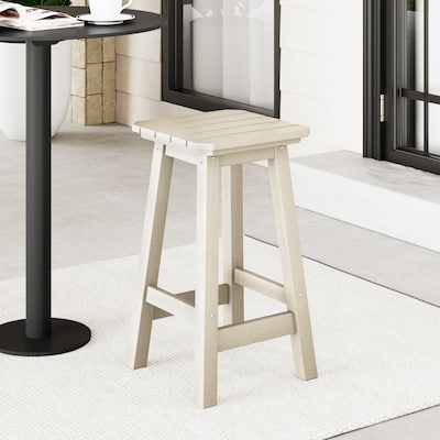 Polytrends Laguna Hdpe All Weather Outdoor Patio 24" Square Counter Stool