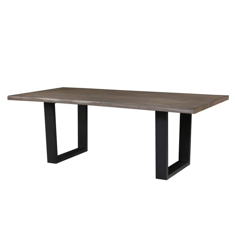 Ditmars Dark Brown Finish 84" Live Edge Dining Set by iNSPIRE Q Modern
