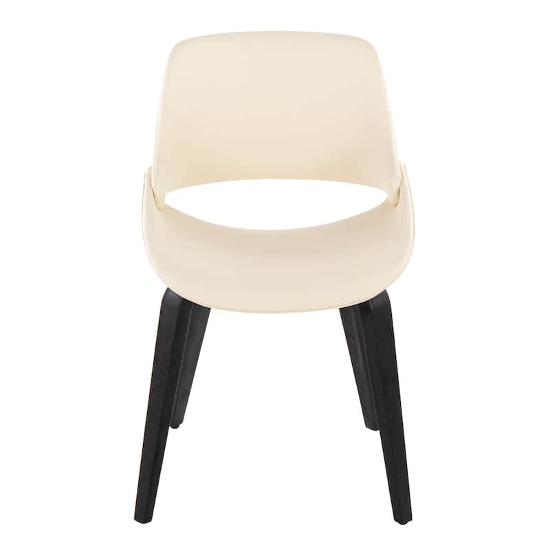 Carson Carrington Svellingen Dining Chair with Bent Wood Legs (Set of 2) - Cream Faux Leather/Black Wood