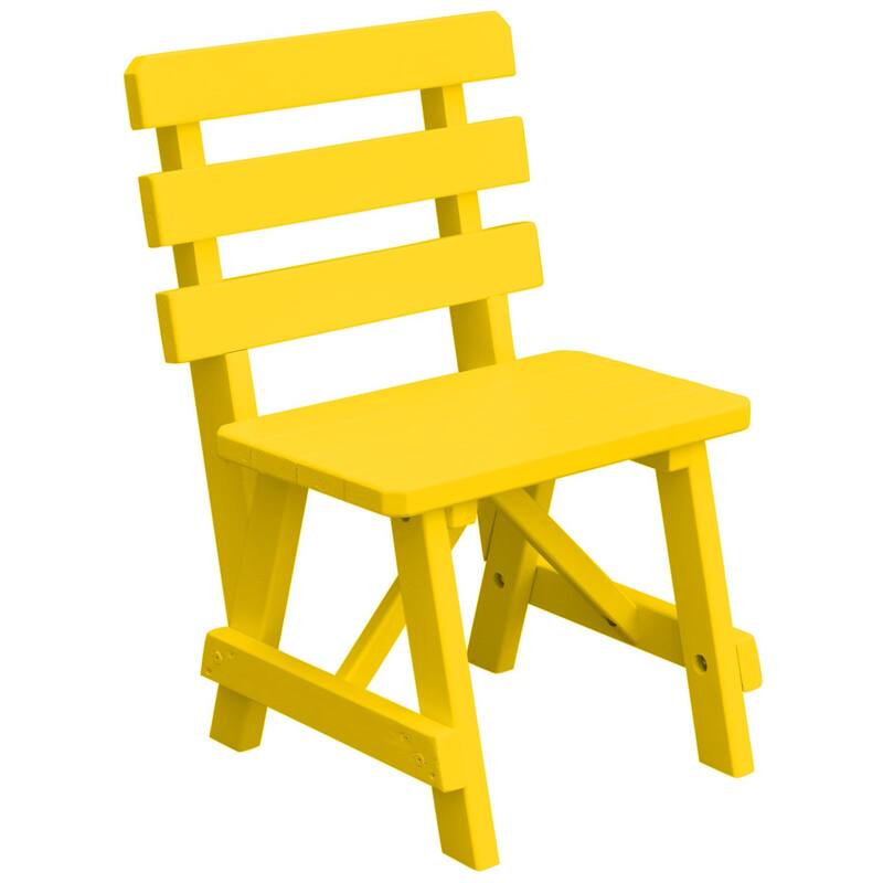 Pine 2' Traditional Backed Bench - Canary Yellow