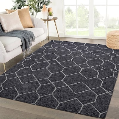 George Towne Living Geo Metro Luxury Handmade Geo Wool Area Rug