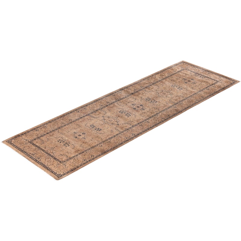 Overdyed One-of-a-Kind Hand-Knotted Runner Rug - Beige - 2' 8" x 8' 4"