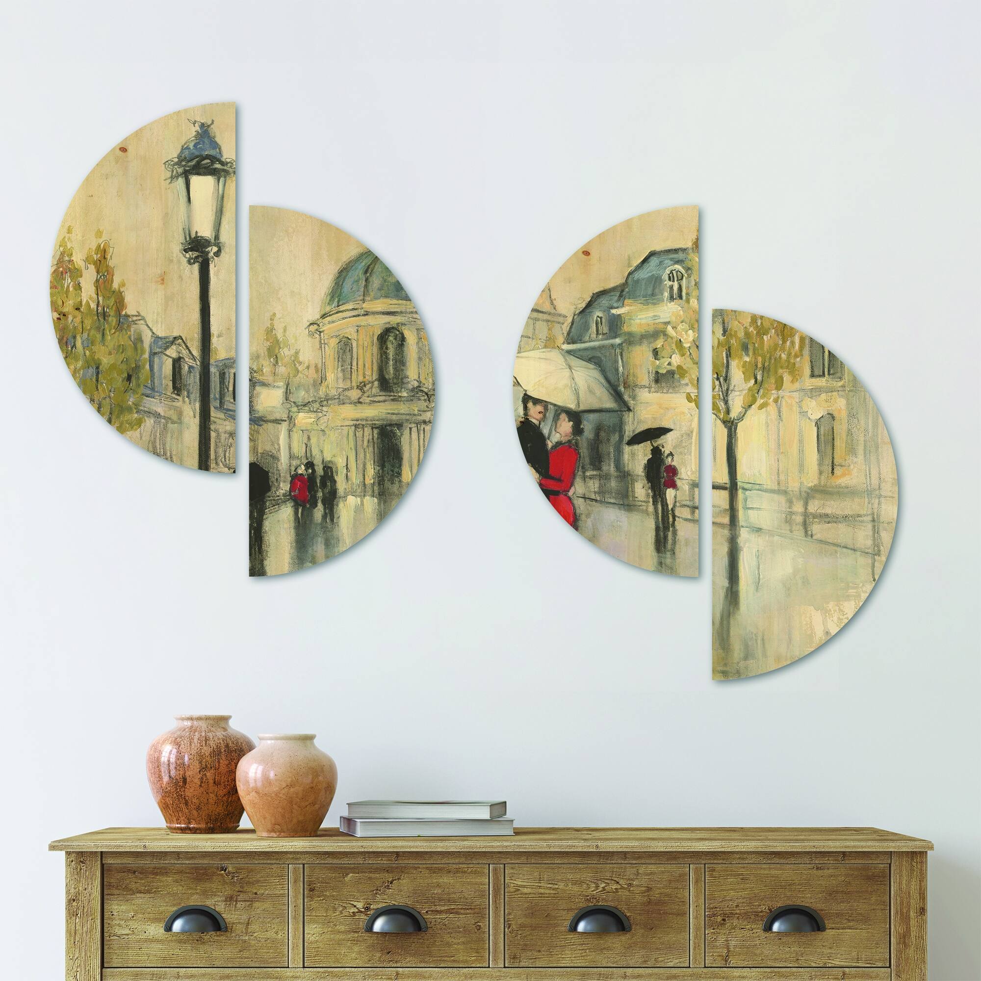 Designart 'Love in Paris I' Romantic French Country Wood Wall Art Set