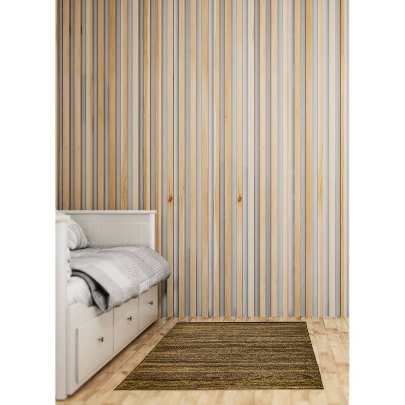 ECARPETGALLERY Hand-knotted Pak Finest Gabbeh Olive Wool Rug - 4'2 x 5'11