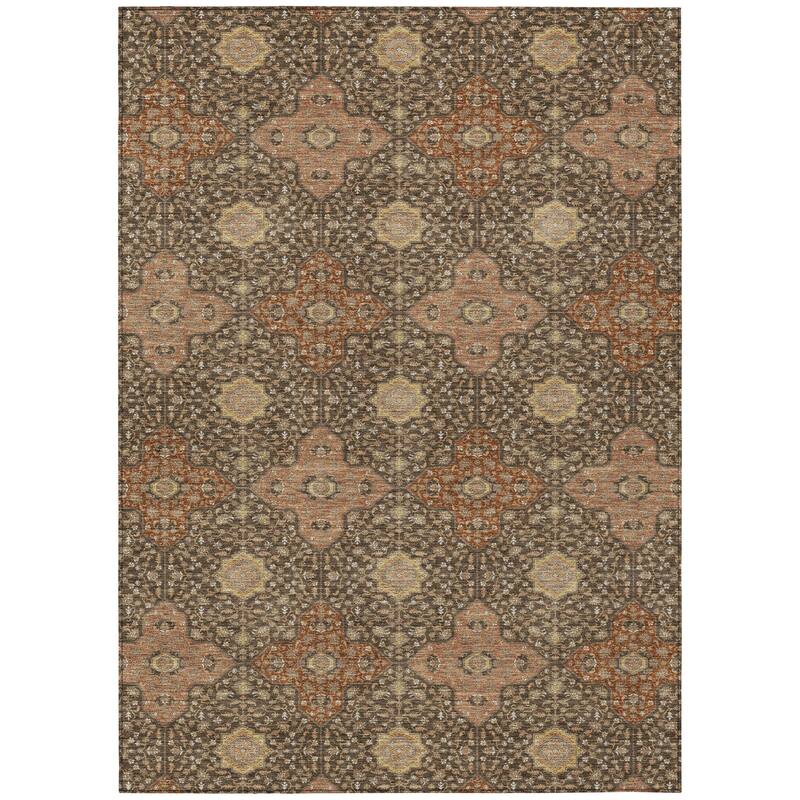Machine Washable Indoor/ Outdoor Traditional Columbus Chantille Rug