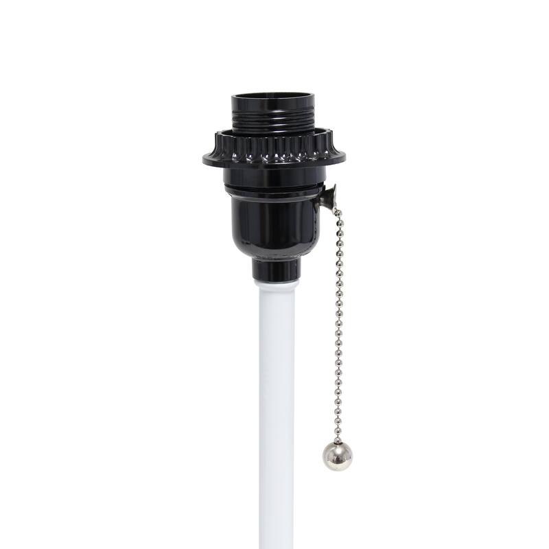 19.5" USB Port Feature Metal Lamp in White w Aqua Shade