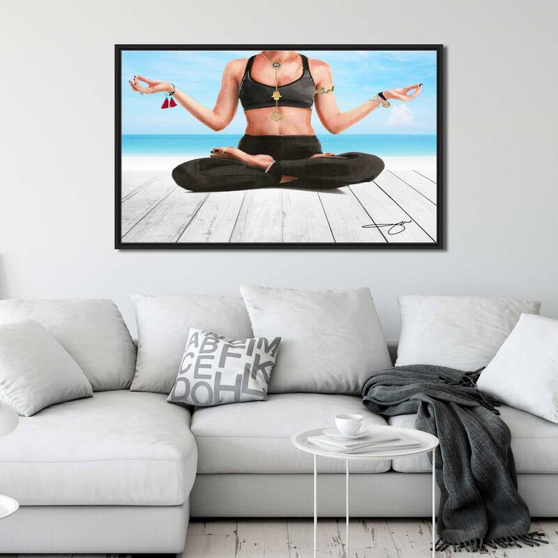 "Yoga Beach Girl" by Jodi Print on Floating Canvas