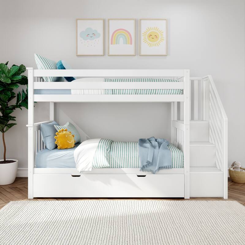 Max and Lily Twin over Twin Staircase Bunk with Trundle