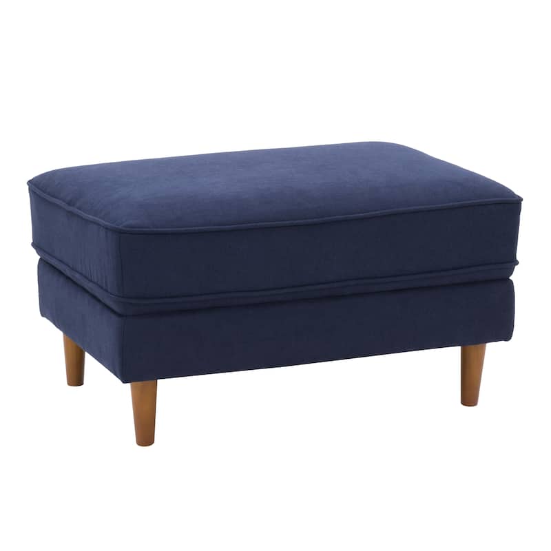 Mulberry Upholstered Mid-Century Modern Ottoman