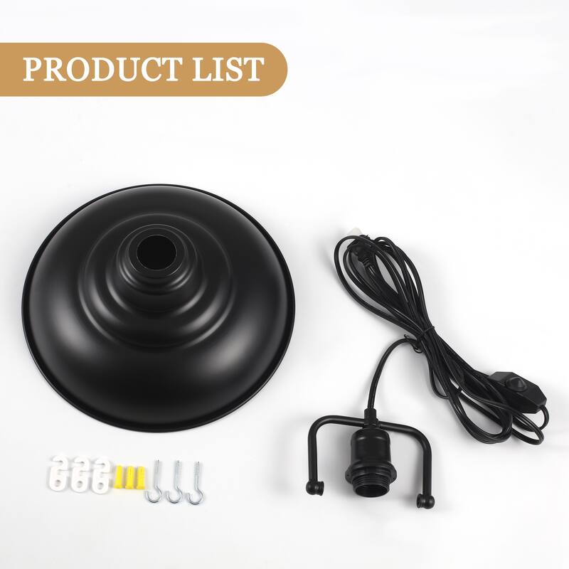 1-Light Traditional Hanging Kitchen Pendant Light Island Chandelier Lighting for Dining Room with Metal Cover & Plug