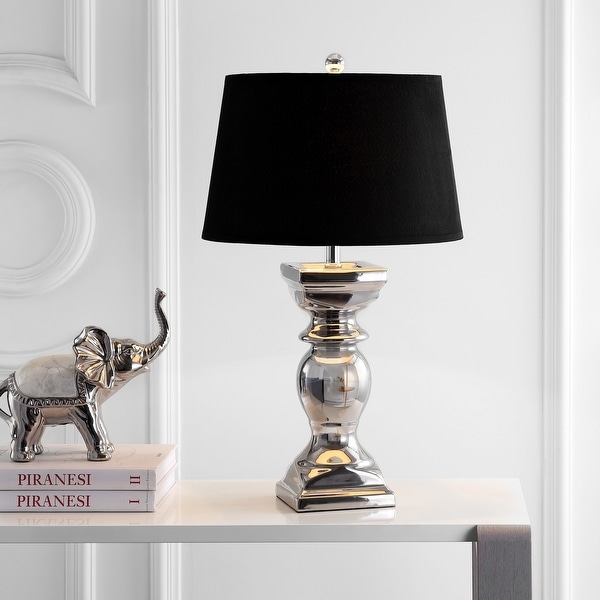 SAFAVIEH Lighting 28 inch Elegance Black Velvet Table Lamp Set of 2 16 x16 x27.5 On Sale Bed Bath Beyond 6575367