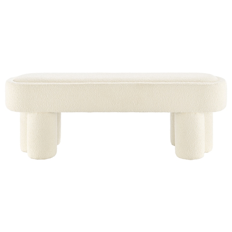 Mossi 52-Inch Oval Boucle Fabric Bench