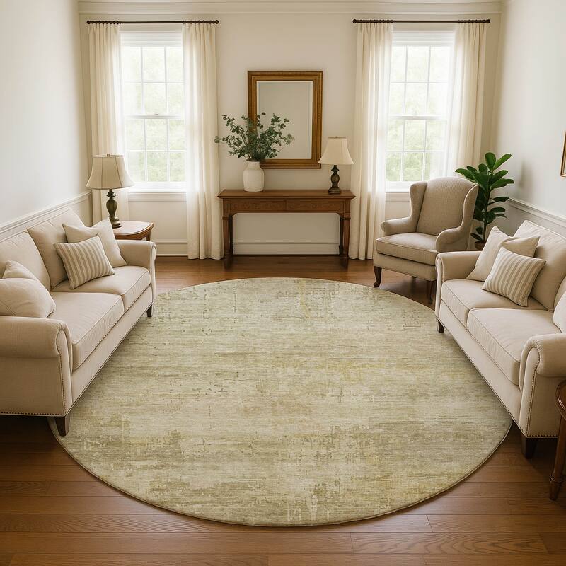 Premium Washable Super Soft Modern Abstract Mayfield Rug - Beige - 8' x 8'