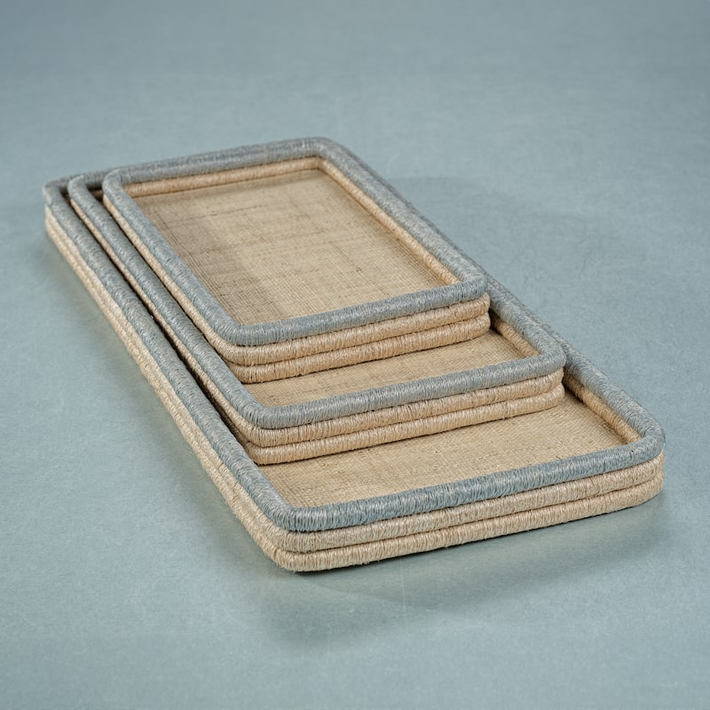 Laloma Coiled Rattan & Abaca Serving Tray