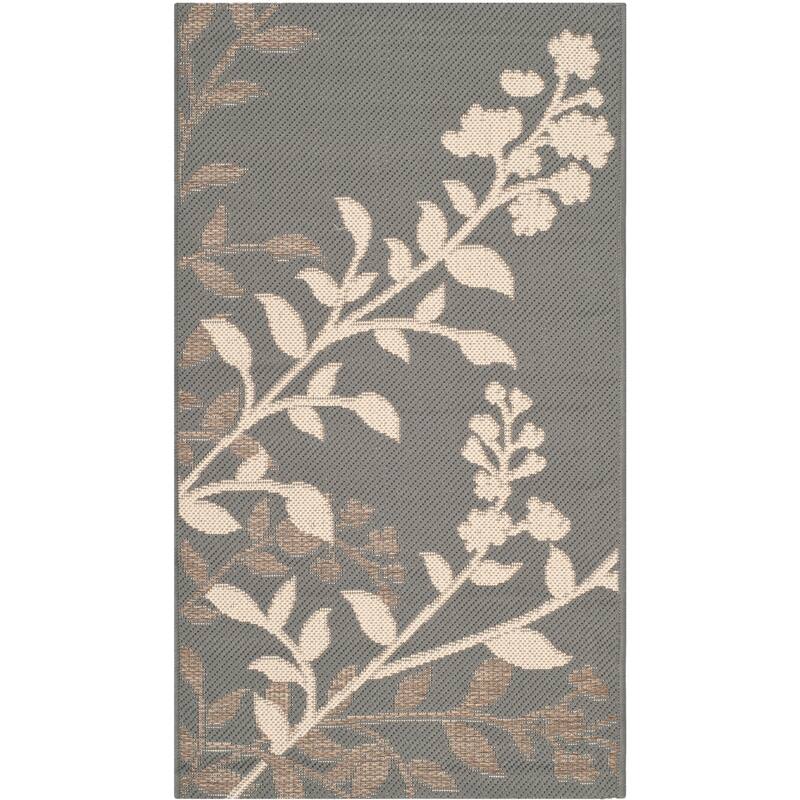 SAFAVIEH Courtyard Luann Botanical Indoor/ Outdoor Waterproof Patio Backyard Rug