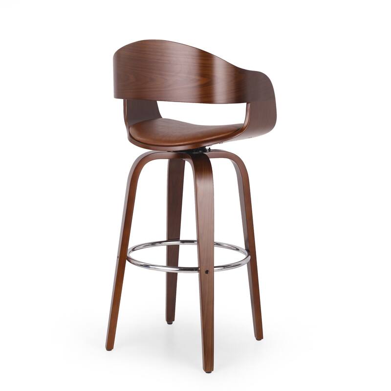 Mid-century Modern Design 30" High Bar Stools, Swivel Functionality