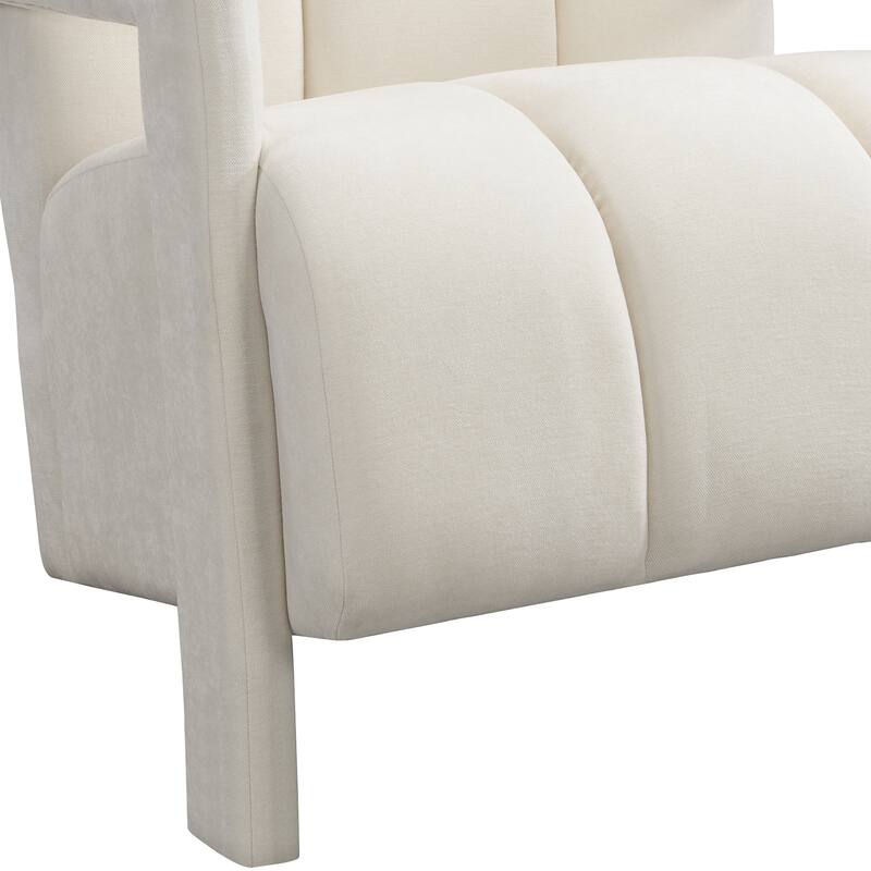 Polyester Modern Minimalist Armchairs Set of 2 with L-Shaped Armrests, Thick Cushioning, and Durable Fabric