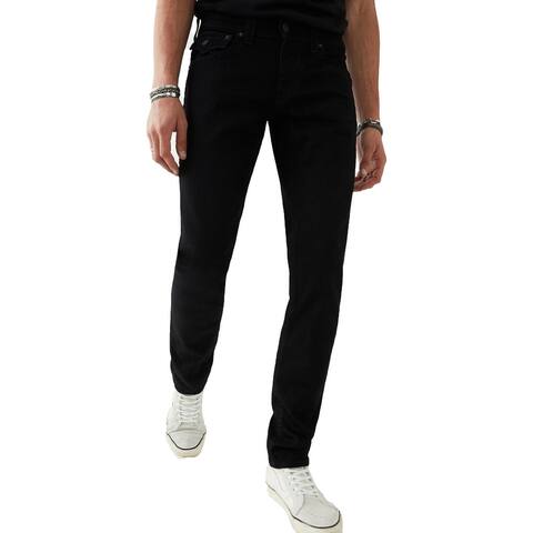 True Religion Rocco Men's Faded 34" Black Wash Skinny Jeans - Body Rinse Black