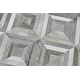 preview thumbnail 3 of 8, Hairon Genuine Leather Geometric Stripe Design Ivory and Gray Rug