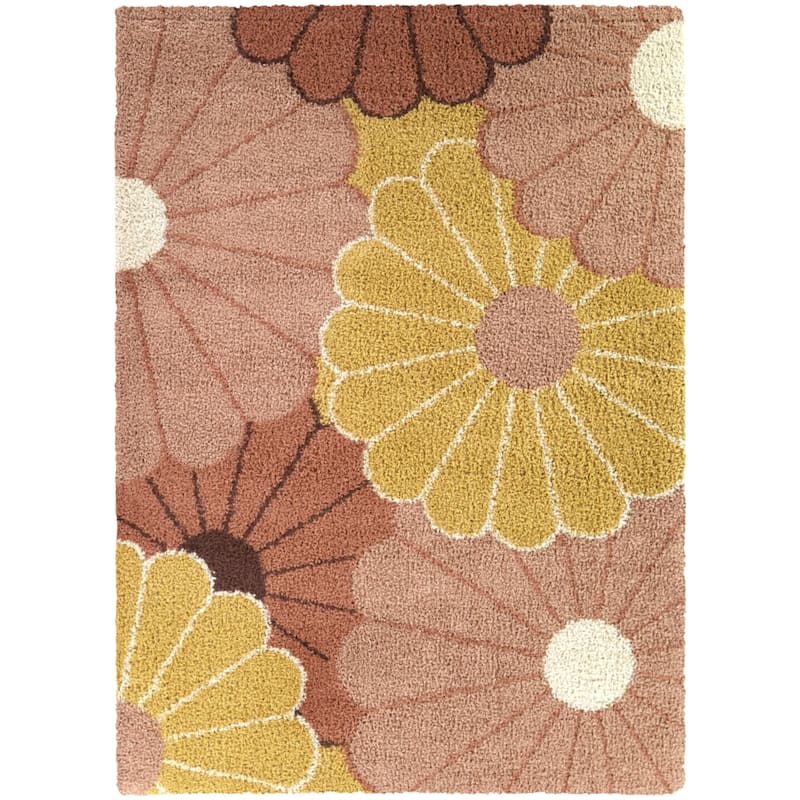 Mod-Tod Lily Kids Flower Shag Area Rug