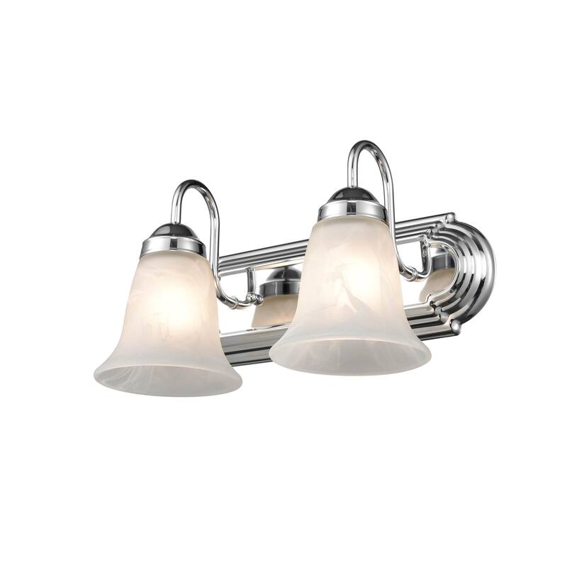 Millennium Lighting Metal 2 Light Vanity Fixture in Multiple Finishes with Frosted Glass Shades