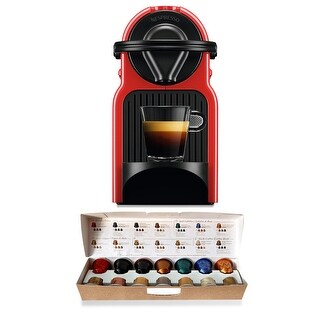 Nespresso Inissia Espresso Machine (24 oz., Red) w/ Capsules (14
