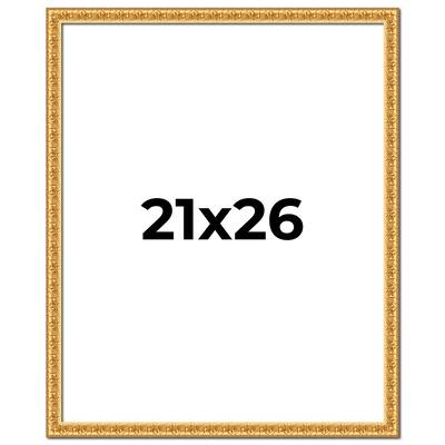 21x26 Frame Gold Real Wood Picture Frame Width 1 inches | Interior
