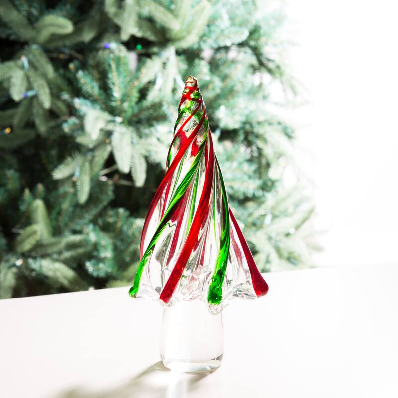 Glitzhome Table Decor Glass Christmas Tree