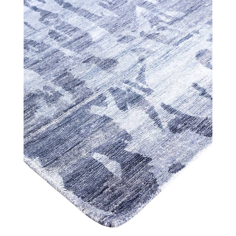 Modern One-of-a-Kind Hand-Knotted Area Rug, Blue - 9' 1" x 12' 1"