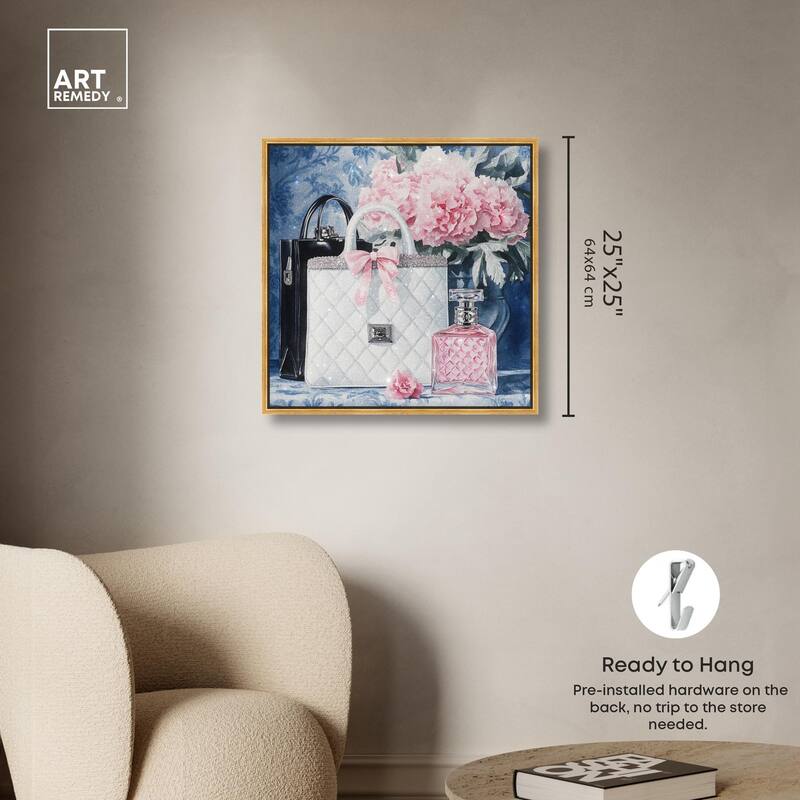 Pink Porcelain Purse and Perfume Canvas by Art Remedy