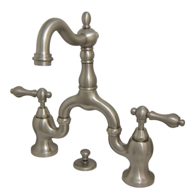 Kingston Brass English Country 1.2 GPM Bridge Bathroom Faucet with - Brushed Nickel