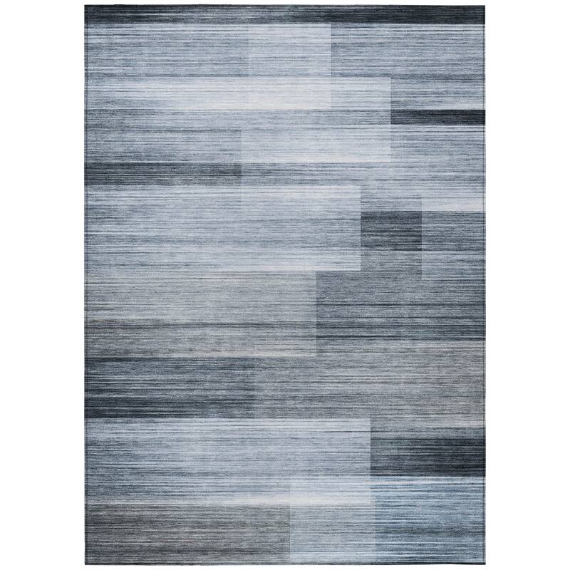 HomeRoots Striped Transitional Rectangle Outdoor Rug