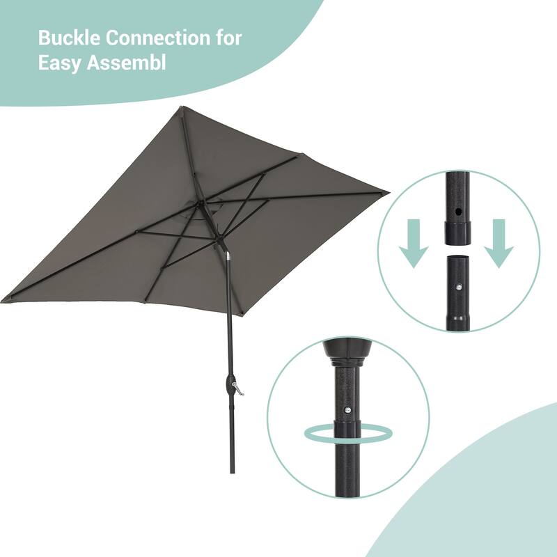 AOOLIMICS 10×6.5FT Rectangular Patio Umbrella with UV Protection, Easy Tilt, and Wind-Resistant Features