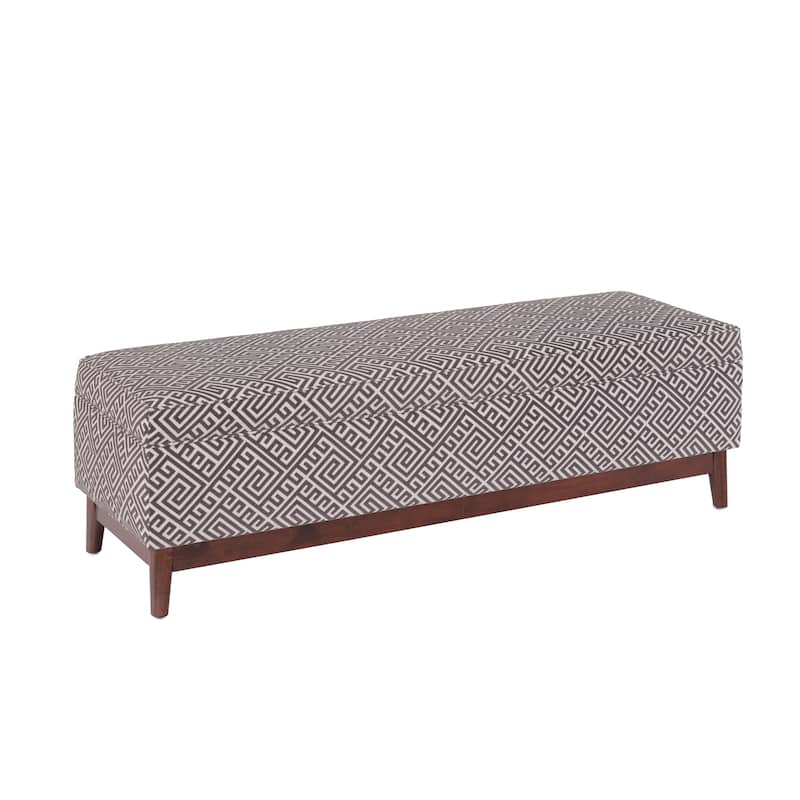 Brooke Transitional Wood Trim Tufted Storage Ottoman