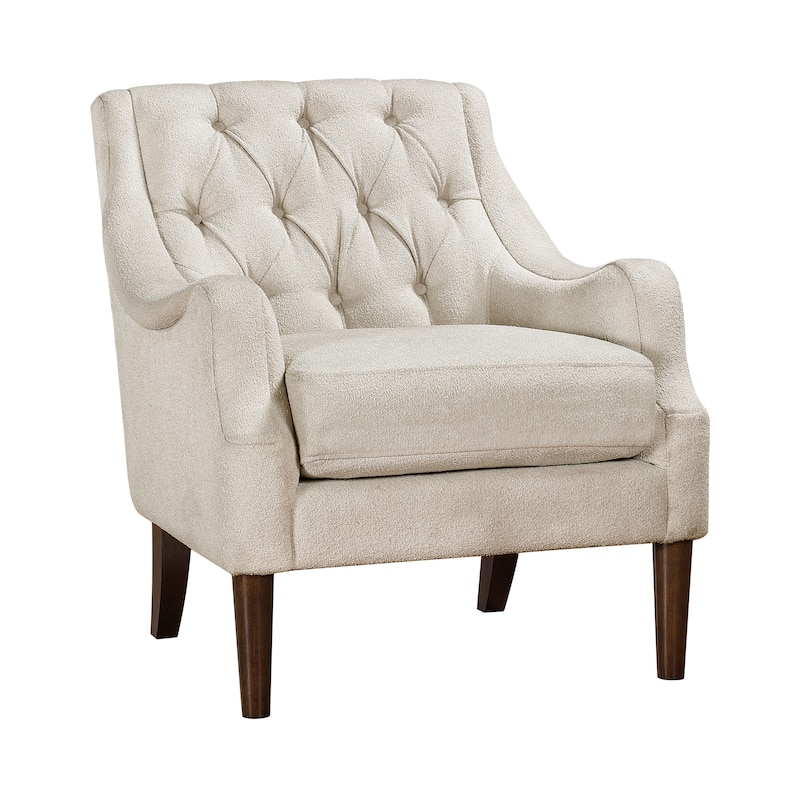 Vinca Boucle Fabric Accent Chair - Beige