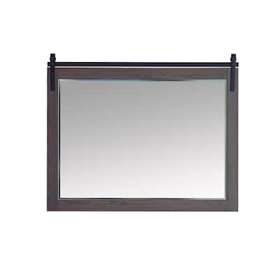 Cortes 48" Bathroom Vanity Barndoor Wall Mirror in Oak