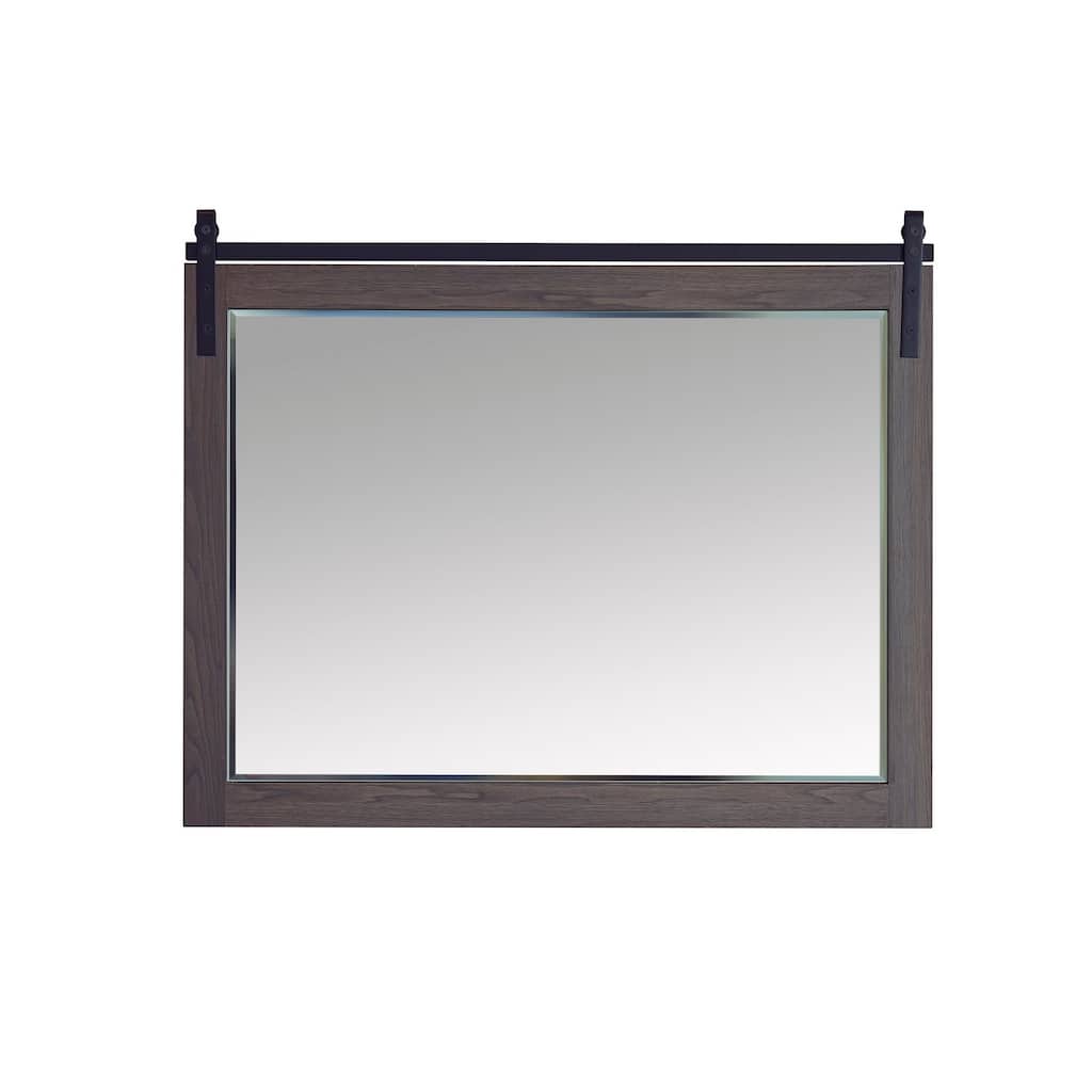 Cortes 48" Bathroom Vanity Barndoor Wall Mirror in Oak