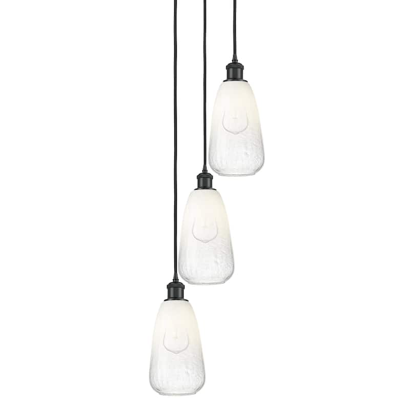 Innovations Lighting 113B-3P-40-13 Brookhaven Almond Pendant - Matte Black / Opal